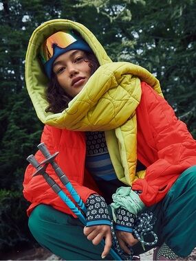 NWOT Free People FP Movement Fleece-Lined Hood Scarf